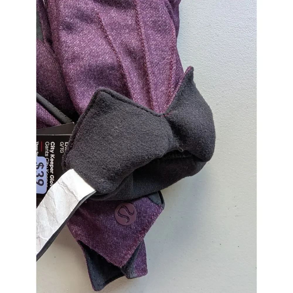 NWT Lululemon City Keeper Gloves Size L/XL HTGT Purple Fleece-Lined